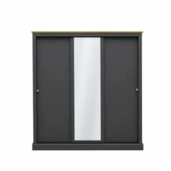 House Of Bling Furniture Boutique Plymouth 3 Door Sliding Wardrobe Grey