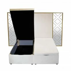 House Of Bling Furniture Boutique Beds Dumfries Luxury Metal Trim Wallboard Bed With Mirrors
