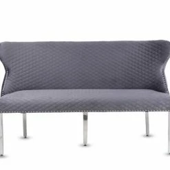 House Of Bling Furniture Boutique Valentino Bench Grey