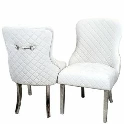 House Of Bling Furniture Boutique Dining Chairs Buckley Chair Set Light Grey Velvet