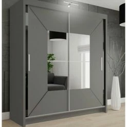 House Of Bling Furniture Boutique Niece Wardrobe In Grey Different Size Options Available