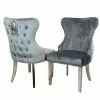 House Of Bling Furniture Boutique Dining Chairs Park Lane Lion Knock Chairs Grey Velvet