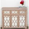 House Of Bling Furniture Boutique Lattice Wooden 3 Door Sideboard