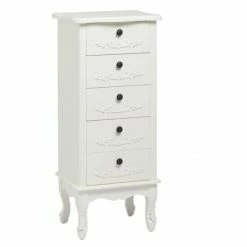 House Of Bling Furniture Boutique Antionette Tallboy Chest Of Drawers White