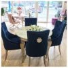House Of Bling Furniture Boutique Dining Tables Oxford Dining Table Marble Top With Ring Back Knocker Chairs