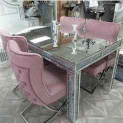 House Of Bling Furniture Boutique Crushed Mirrored Dining Table Dining Tables And Chairs Sets