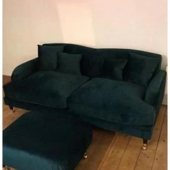 House Of Bling Furniture Boutique Billy Sofa Set On Caster Wheels In French Velvet Green