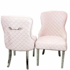 House Of Bling Furniture Boutique Dining Chairs Buckley Chair Set Pink Velvet