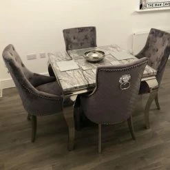 House Of Bling Furniture Boutique Devon Table With 4 Lion Knock Chairs
