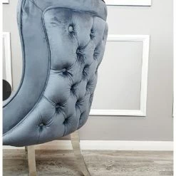 House Of Bling Furniture Boutique Dining Chairs Sophie Chair In Dark Grey