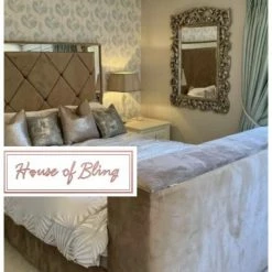 House Of Bling Furniture Boutique Mirrored Cheshire TV Bed Luxury Beds