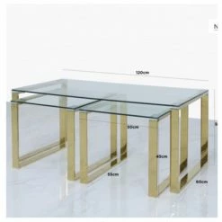 House Of Bling Furniture Boutique Gold Lara 3 Nest Tables Side Tables