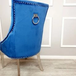 House Of Bling Furniture Boutique Lara Knock Chair In Blue Dining Chairs