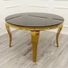 House Of Bling Furniture Cambridge Dining Table1.3 Gold With Glass Top Dining Tables