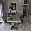 House Of Bling Furniture Boutique Ariana Marble X Grey Marble Table Top With Chairs