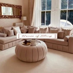 House Of Bling Furniture Boutique U Shape Sofas Oyster Oxford L Shape Chaise Sofa