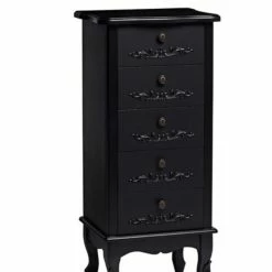 House Of Bling Furniture Boutique ANTOINETTE Tallboy Chest Of Drawers In Black