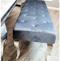 House Of Bling Furniture Boutique Benches Cambridge Dining Bench In Dark Grey Velvet