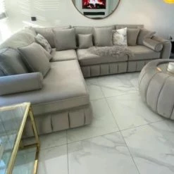 House Of Bling Furniture Boutique U Shape Sofas Oyster Oxford L Shape Chaise Sofa