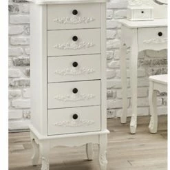House Of Bling Furniture Boutique Antionette Tallboy Chest Of Drawers White