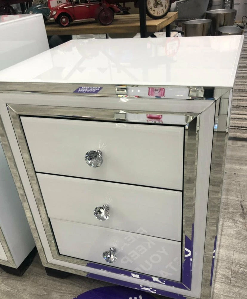 House Of Bling Furniture Boutique Bedside Cabinets White Atlanta 3 Drawer Bedside Tables 3 House Of Bling Furniture Boutique Bedside Cabinets White Atlanta 3 Drawer Bedside Tables