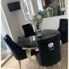 House Of Bling Furniture Boutique Dining Tables And Chairs Sets Black Glass Top Table With 4 Black Knocker Chairs