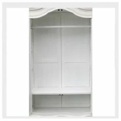 House Of Bling Furniture Boutique Anna Antique White Mirrored WArdrobe
