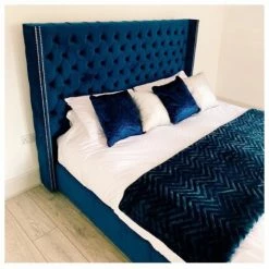 House Of Bling Furniture Boutique Studded Chelsea Wing Emperor Size Beds