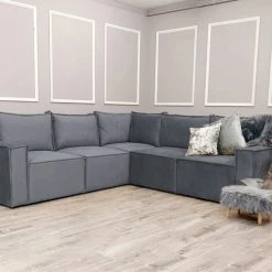 House Of Bling Furniture Boutique Dark Grey Rochester Corner Sofa Corner Sofas