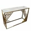 House Of Bling Furniture Boutique Luca Console Table Gold With White Top