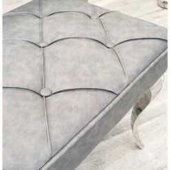 House Of Bling Furniture Boutique Cambridge Dining Bench In Dark Grey Leather