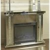 House Of Bling Furniture Boutique Mirrored Floating Diamond Fireplace Fire Places