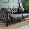 House Of Bling Furniture Boutique Roma Chesterfield Sofa Set In Dark Grey