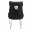 House Of Bling Furniture Boutique Lion Knock Chair In Leather Black Dining Chairs
