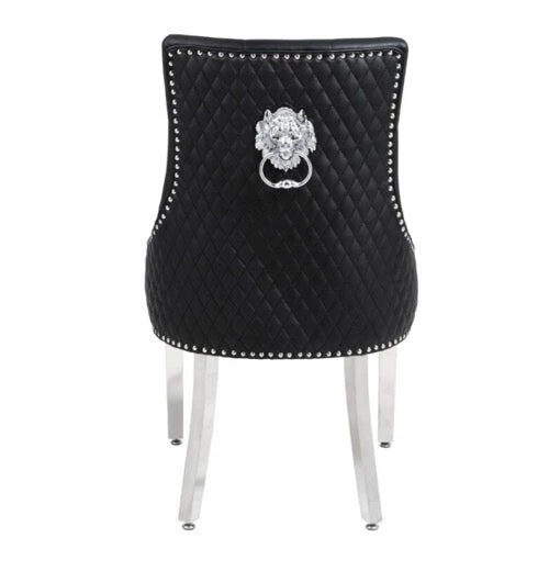 House Of Bling Furniture Boutique Lion Knock Chair In Leather Black Dining Chairs 3 House Of Bling Furniture Boutique Lion Knock Chair In Leather Black Dining Chairs