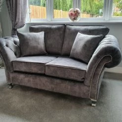 House Of Bling Furniture Boutique Sofas Swan In Marble Grey Fabric