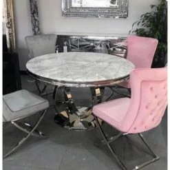 House Of Bling Furniture Boutique Louis Dining Table With Chair Options.