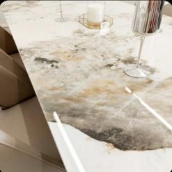 House Of Bling Furniture Zara Marble Dining Table With Chair Option Dining Tables