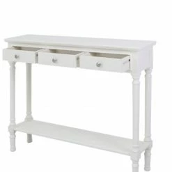 House Of Bling Furniture Boutique Delia White Wood Console Table Console Tables