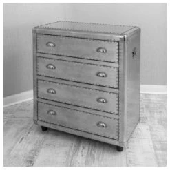 House Of Bling Furniture Boutique Aluminium Studded Chest Of Drawers