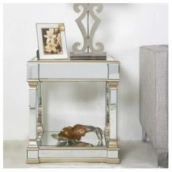 House Of Bling Furniture Boutique Side Tables Venice Mirrored Side Table