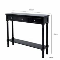 House Of Bling Furniture Boutique Delia Black Wood Console Table Console Tables