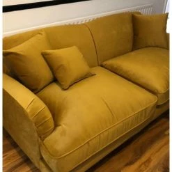 House Of Bling Furniture Boutique Billy Sofa In Mustard Yellow Velvet