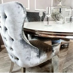 House Of Bling Furniture Boutique Valentino Silver Velvet Chairs Dining Chairs 7 House Of Bling Furniture Boutique Valentino Silver Velvet Chairs Dining Chairs