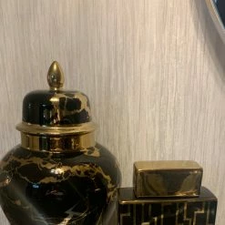 House Of Bling Furniture Boutique Large Black And Ginger Vases