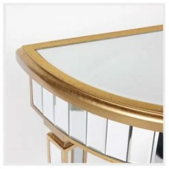 House Of Bling Furniture Boutique Valencia Moon Console Table With Gold Trim