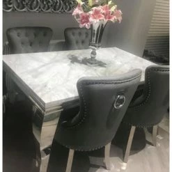 House Of Bling Furniture Boutique Dining Tables And Chairs Sets Cambridge Marble Table With 4 Dining Chairs