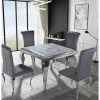 House Of Bling Furniture Boutique Devon Grey Marble Table With 4 Grey Chairs