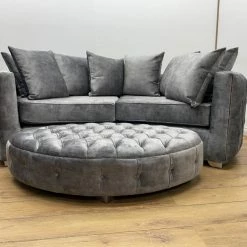 House Of Bling Furniture Boutique Curved Sussex Sofa With Footstool Sofa Sets