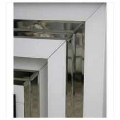 House Of Bling Furniture Boutique Bianca White Gloss Mirrored Fireplace